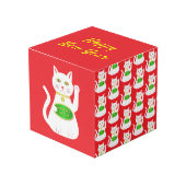Oriental Lucky Cat Custom Photo Upload Kubus (Voorkant hoekig)