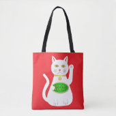 Oriental Lucky Cat Double Sided Print Tote Bag (Voorkant)