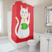 Oriental Lucky Cat Douchegordijn (In situ)