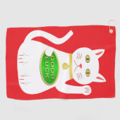 Oriental Lucky Cat Golfhanddoek (Horizontaal)