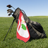 Oriental Lucky Cat Golfhanddoek (Groen)