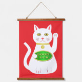 Oriental Lucky Cat Hangend Wandkleed (Voorkant)