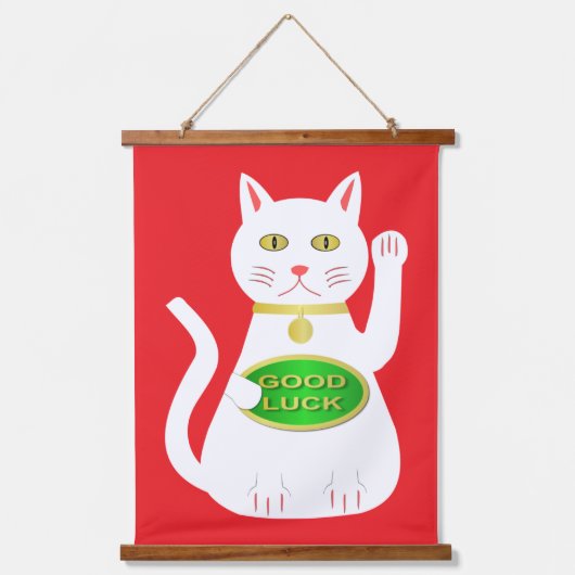 Oriental Lucky Cat Hangend Wandkleed (Voorkant)