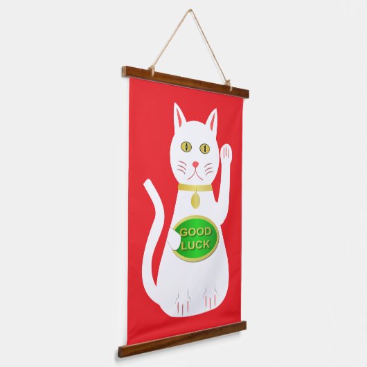 Oriental Lucky Cat Hangend Wandkleed (Gebogen)