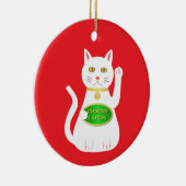 Oriental Lucky Cat Keramisch Ornament (Rechts)