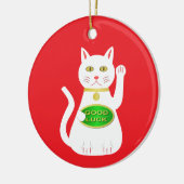 Oriental Lucky Cat Keramisch Ornament (Links)