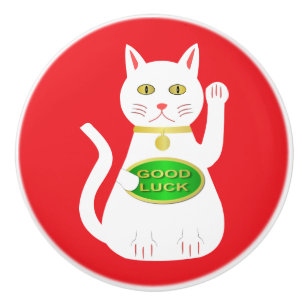 Oriental Lucky Cat Keramische Knop