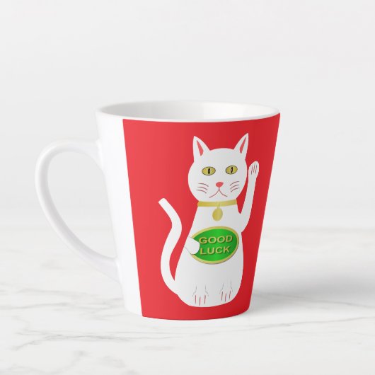 Oriental Lucky Cat Latte Mok (Links)