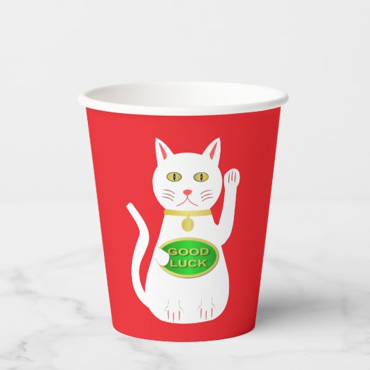 Oriental Lucky Cat Papieren Bekers (Voorkant)