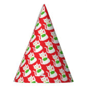 Oriental Lucky Cat Patterned Feesthoedjes (Links)