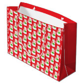 Oriental Lucky Cat Patterned Groot Cadeauzakje (Achterkant Gekanteld)