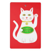 Oriental Lucky Cat Patterned Mini Klembord (Achterkant)