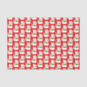 Oriental Lucky Cat Patterned Tissuepapier (Voorkant)
