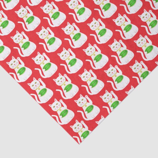 Oriental Lucky Cat Patterned Tissuepapier (Detail)