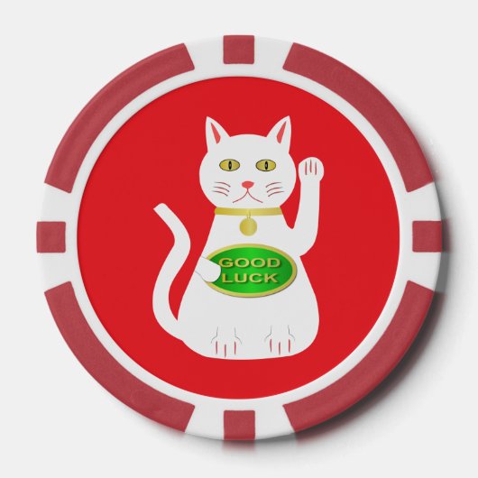 Oriental Lucky Cat Poker Chips (Voorkant)