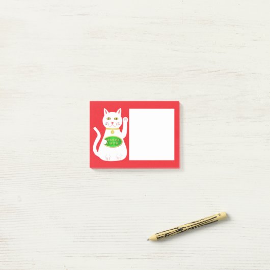 Oriental Lucky Cat Post-it® Notes (Op bureau)