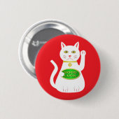 Oriental Lucky Cat Ronde Button 5,7 Cm (Voorkant /achterkant)