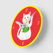 Oriental Lucky Cat Ronde Klok (Hoek)