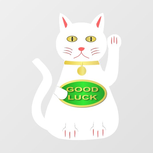 Oriental Lucky Cat Shaped Raamsticker (Vel)