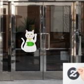 Oriental Lucky Cat Shaped Raamsticker (Kantoordeur)