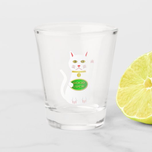 Oriental Lucky Cat Shot Glas (Voorkant)