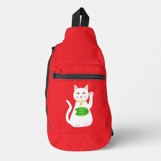 Oriental Lucky Cat Sling Bag (Voorkant)