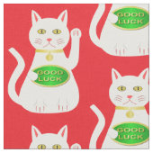Oriental Lucky Cat Stof (Close Up)