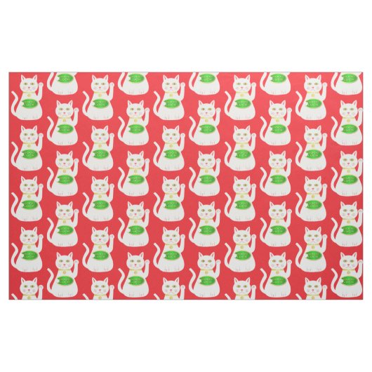 Oriental Lucky Cat Stof (Fat Quarter)