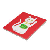 Oriental Lucky Cat Tegeltje (Zijkant)