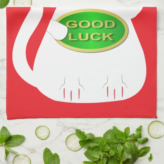 Oriental Lucky Cat Theedoek (Gevouwen)