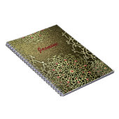 Oriental Luxury Gold Jeweled Mandala & Custom Name Notitieboek (Rechterzijde)