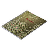 Oriental Luxury Gold Jeweled Mandala & Custom Name Notitieboek (Linkerzijde)
