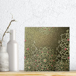 Oriental Luxury Indian Gold Jeweled Floral Mandala Tegeltje<br><div class="desc">Prachtig keramisch tegel ontwerp exuding luxe,  met ingewikkelde bloemenmandala's versierd met faux gouden accenten en aangevuld met boeiende rode edelstenen.</div>
