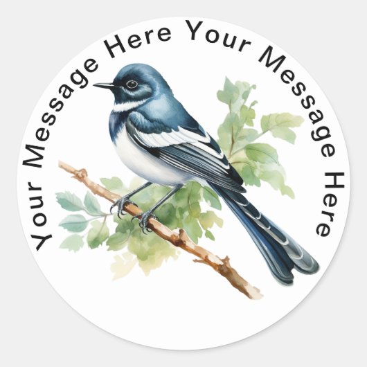 Oriental Magpie-Robin Ronde Sticker (Voorkant)