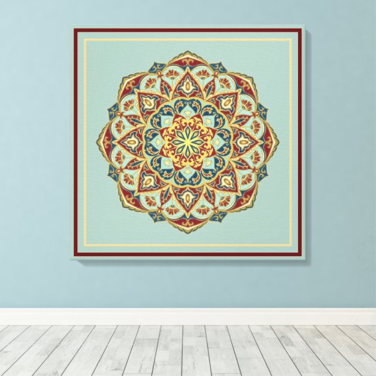 Oriental Mandala - Ingewikkeld Canvas (Insitu (Houten vloer))
