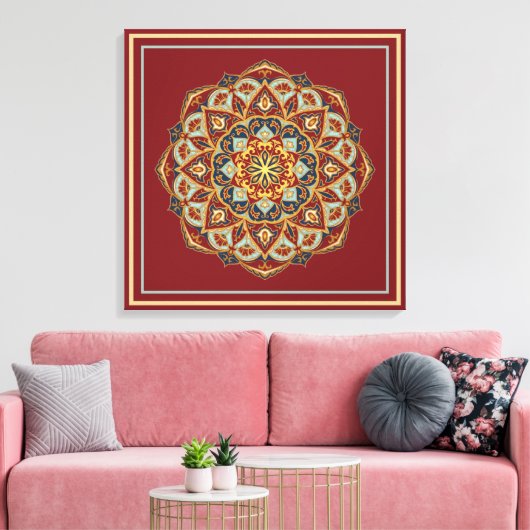 Oriental Mandala - Ingewikkeld Canvas (Insitu (Woonkamer))