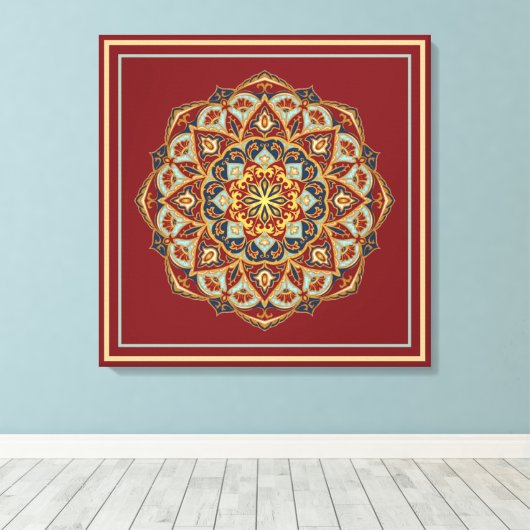 Oriental Mandala - Ingewikkeld Canvas (Insitu (Houten vloer))