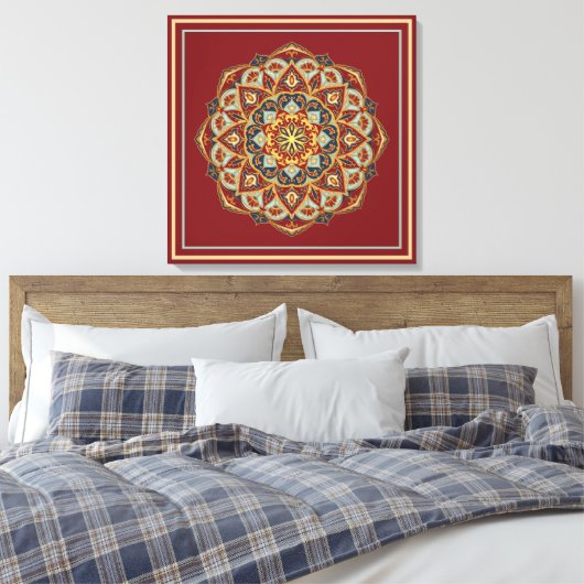 Oriental Mandala - Ingewikkeld Canvas (Insitu (Slaapkamer))