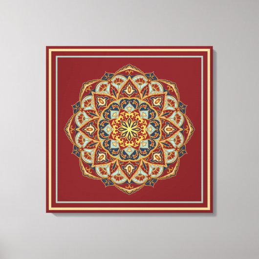 Oriental Mandala - Ingewikkeld Canvas Afdruk (Voorkant)