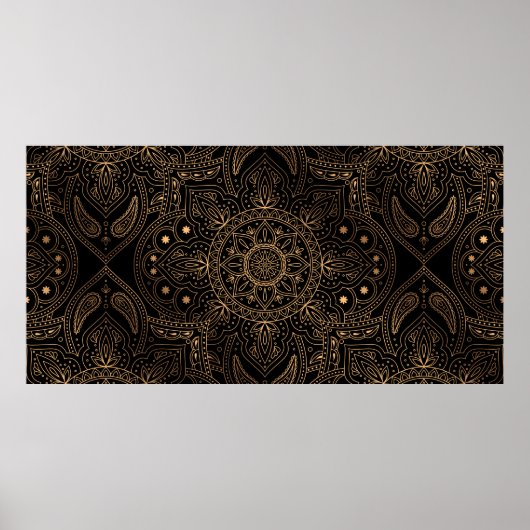 Oriental mandala royal foutloos patroon poster (Voorkant)