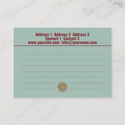 Oriental Mandala - Visitekaartje (Achterkant)