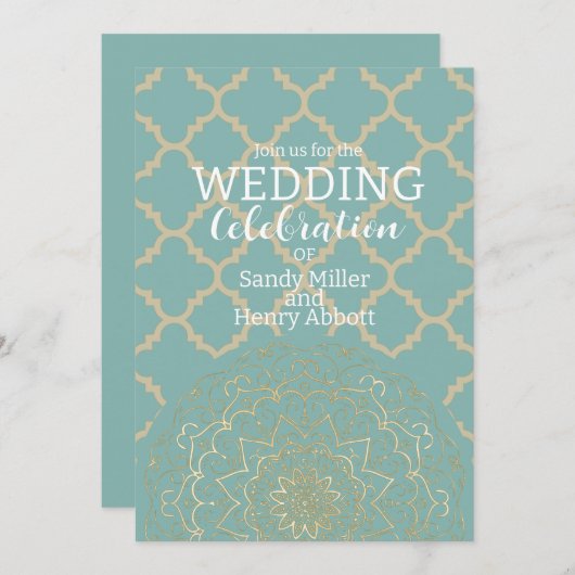 Oriental Mandala - Wedding Kaart (Voorkant / Achterkant)