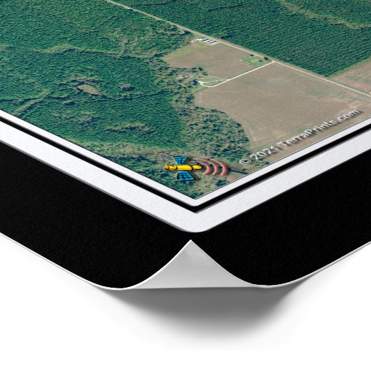 Oriental North Carolina Satellite Poster Map (Hoek)