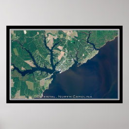 Oriental North Carolina Satellite Poster Map