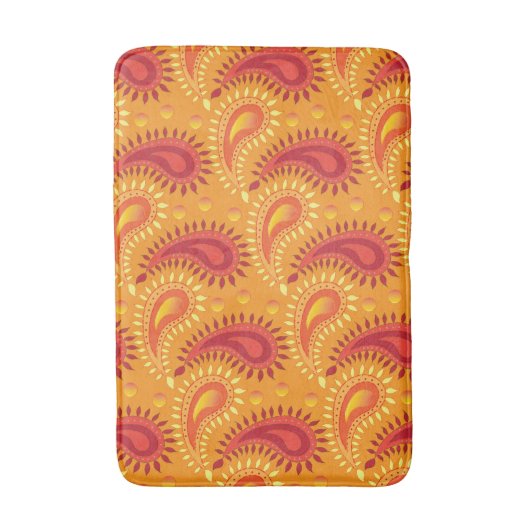 Oriental Oranje Persian Paisley Pattern Badmat (Voorkant Verticaal)