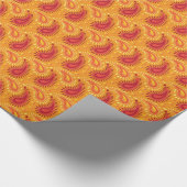 Oriental Oranje Persian Paisley Pattern Cadeaupapier (Hoek)