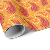 Oriental Oranje Persian Paisley Pattern Cadeaupapier (Rol Hoek)