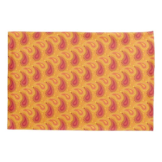 Oriental Oranje Persian Paisley Pattern Kussensloop (Achterkant)