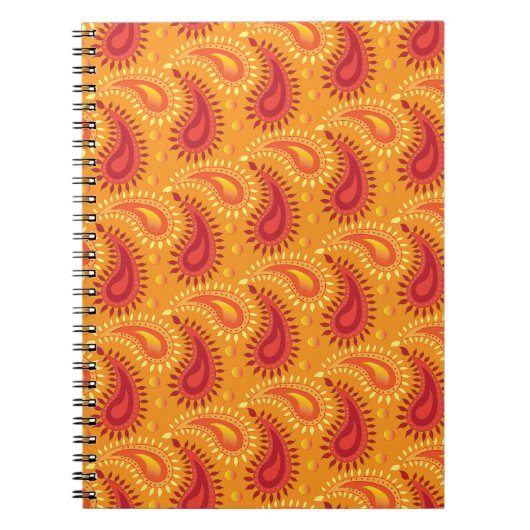 Oriental Oranje Persian Paisley Pattern Notitieboek (Voorkant)
