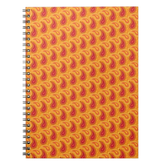 Oriental Oranje Persian Paisley Pattern Notitieboek (Voorkant)